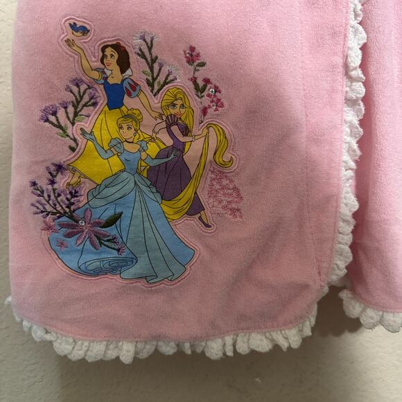 Disney Store Princesses Terry Cloth Beach Cover Up Robe Pink Girls Size 7/8 - Picture 3 of 6